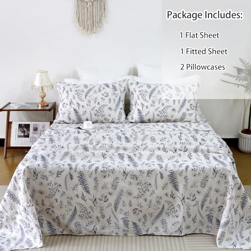 Usfivefam Floral Sheet Set King 4Pcs Soft Microfiber