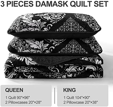 DJY Black Quilt Set King Size 3 Pieces 1