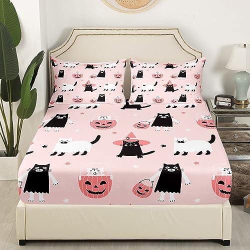 Erosebridal Kids Ghost Cats Halloween Sheet Set