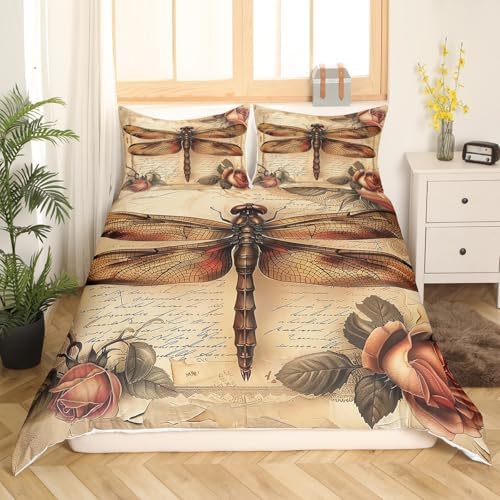 Manfei Dragonfly Duvet Cover Set Twin Size