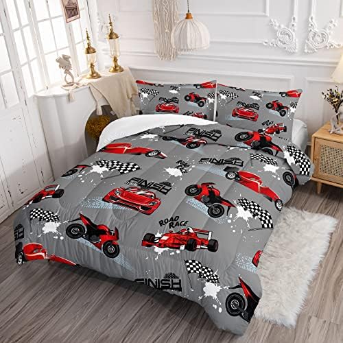 Axolotl Car Racing Comforter Set Queen Size