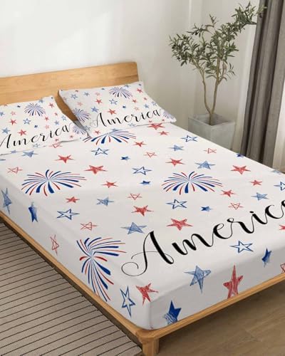 Boanket 4th of July Fireworks Full Sheet Set 4 Piece