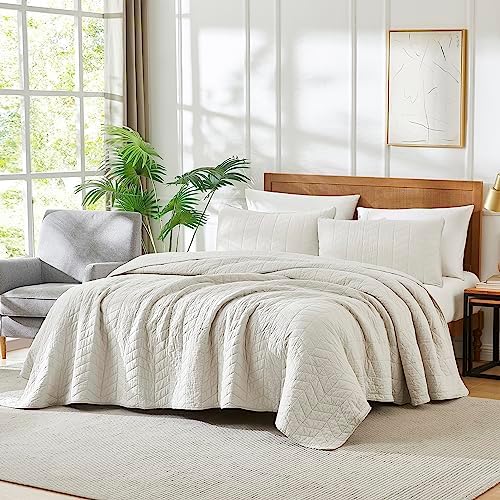 Palassio Beige Quilt Set Cal King Size with Pillow Shams