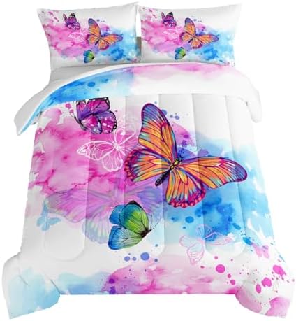HOSIMA Butterfly Comforter Set Queen Size