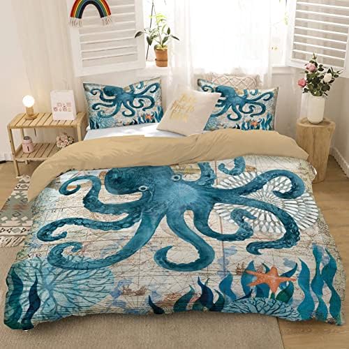 MUSOLEI Ocean Themed Comforter Set Queen Size
