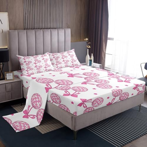 Feelyou Pink Disco Mirror Ball Sheet Set King Size