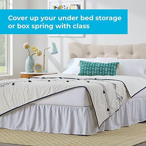 Linenspa 14 Inch Microfiber Ruffle Bed Skirt - Wrinkle Resistant