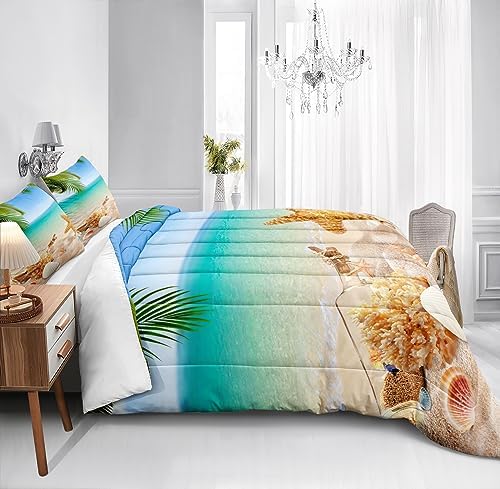 MOVE OVER 4 Piece King Size Beachy Comforter Set