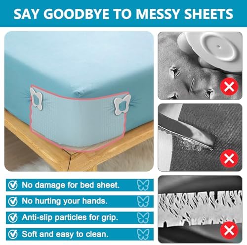 Adjustable Bed Sheet Holder with Patent Lock White