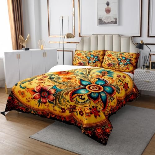 Erosebridal Boho Floral Quilt Set Twin 68x90