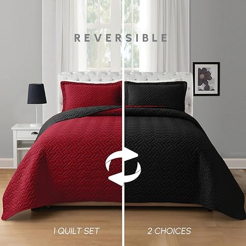 Elegant Comfort Reversible Quilt Set Twin XL 3-Piece