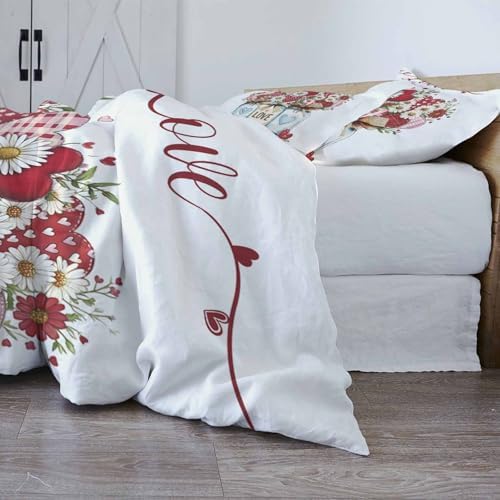 ZOE GARDEN Valentines Bed Duvet Cover Set Queen Size 1