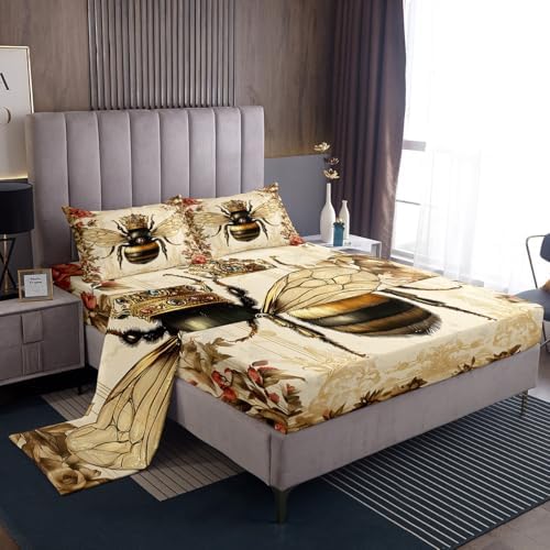 Castle Fairy Honey Bee Fitted Sheet Set Full Size 4 Pcs