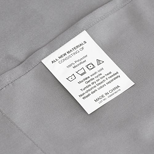 Furinno Microfiber Bed Sheet and Pillowcase Set TwinX-Large Gray