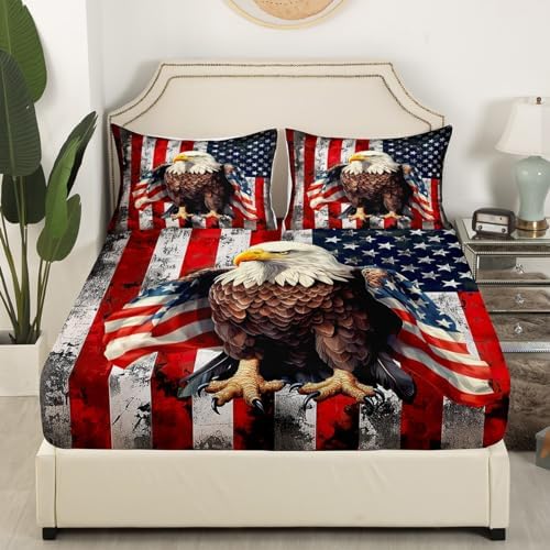 Feelyou Wild Animal Eagle King Flag Bedding Set for Kids