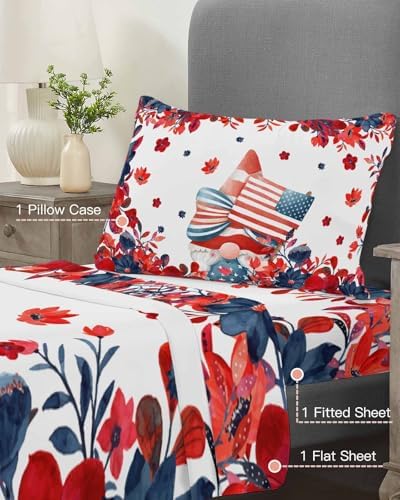 Boanket 4th of July Gnomes Twin XL Sheet Set