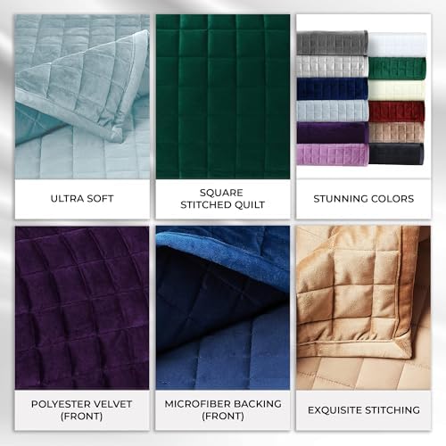 Tribeca Living Velvet Quilt Set Queen Black