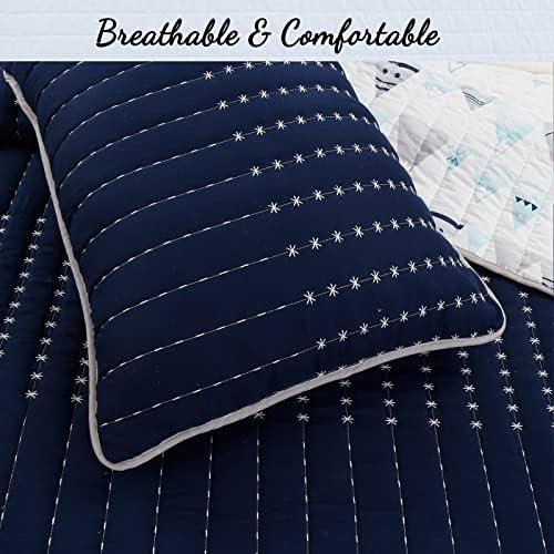 Cozy Line Summit Blue Snowy Alps Reversible Quilt Set