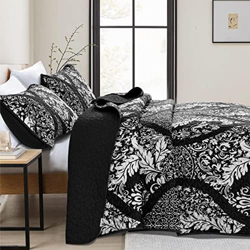 DJY Black Quilt Set King Size 3 Pieces 1