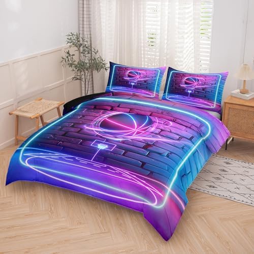 MWMWMW Boys Basketball Comforter Set Queen Size 3 Piece