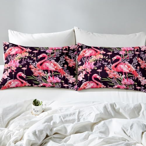 Feelyou Pink Flamingo King Size Sheet Set 1