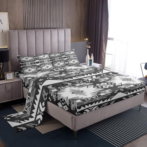 Feelyou Grey Geometric Kids Sheet Set King Size