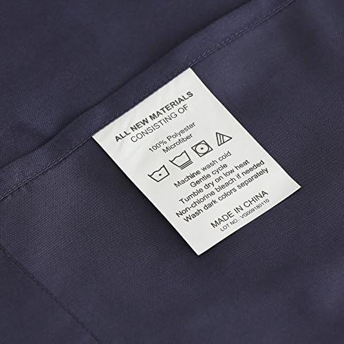 Furinno Angeland Vienne 3-Piece Microfiber Sheet Set Twin X-Large - Navy Blue