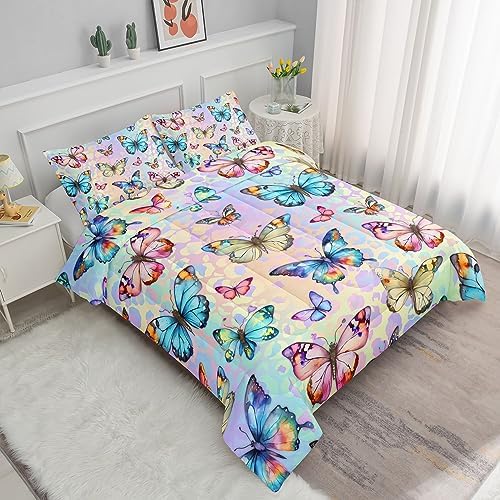 Kids Comforter Set Butterfly Pattern Twin Bedding 1