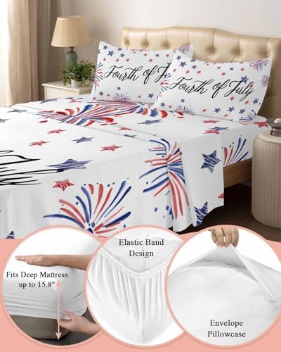 Boanket 4th of July 4 Piece Microfiber Sheet Set