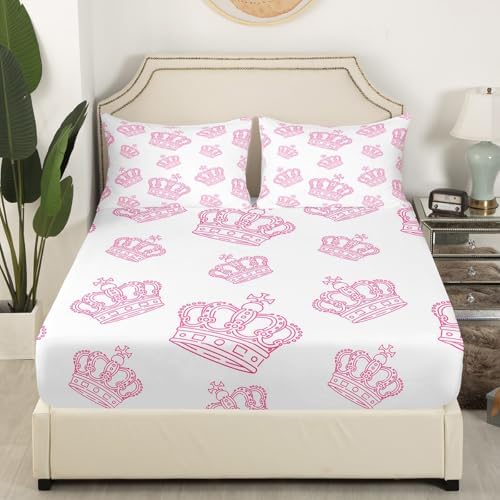 Castle Fairy Rococo Crown Fitted Sheet Set - Twin Size 2 Pcs