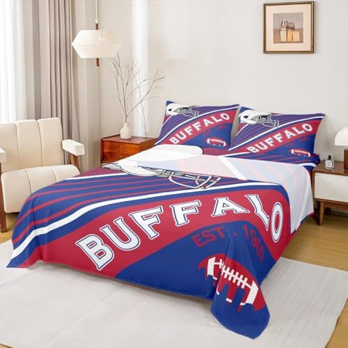 Erosebridal Boys Football Sheet Set Blue Red