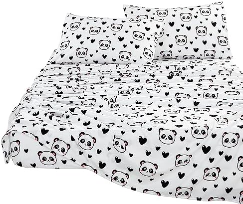 Chezmoi Collection 4-Piece Panda Love Sheet Set - Queen Size