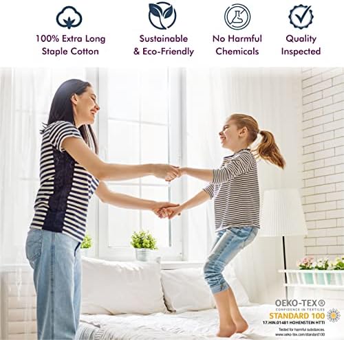 XOOX Linen California King Sheets Set - 4 PC 100 Cotton 500 TC