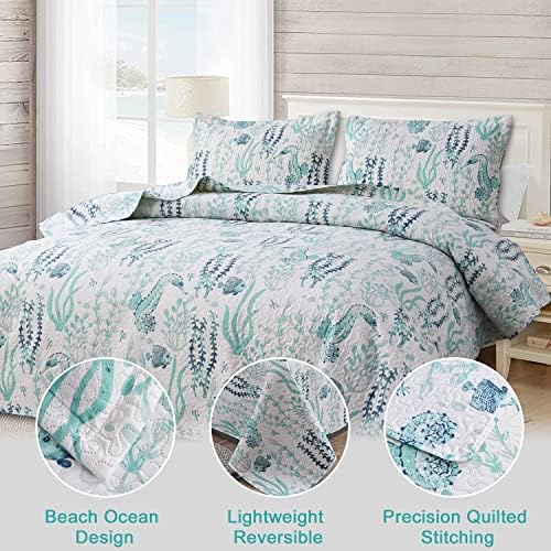 Jessy Home Queen Size Beach Bedspread Set
