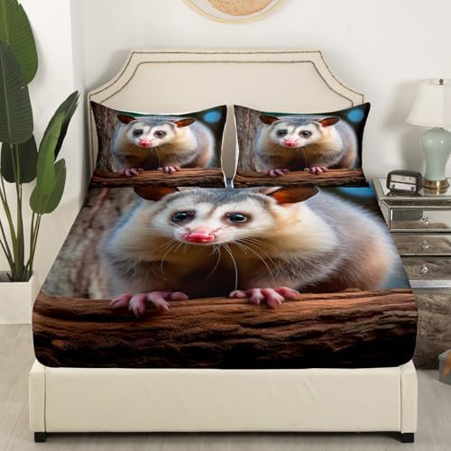 Jejeloiu Opossum Sheet Set King Size for Kids