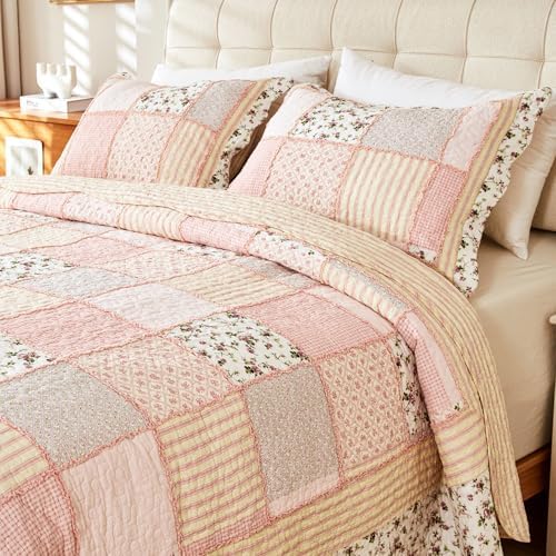 Cmfshape Floral Quilt Set with Reversible Design