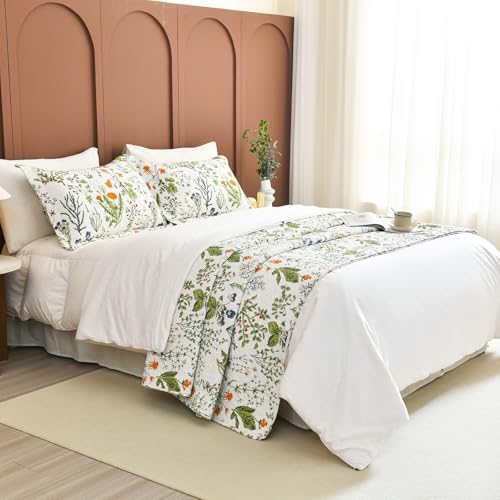 Sanracie Cotton Floral King Quilt Set Yello