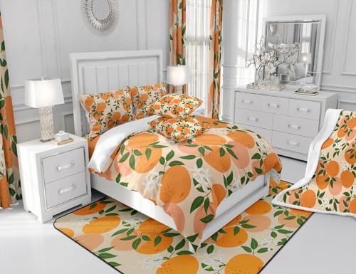 Feelyou Cartoon Orange Bedding Set for Kids 4pcs