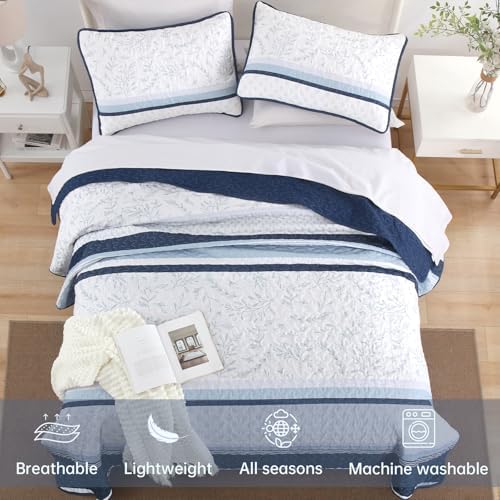 DJY Striped Quilt Set King Size 3 Piece