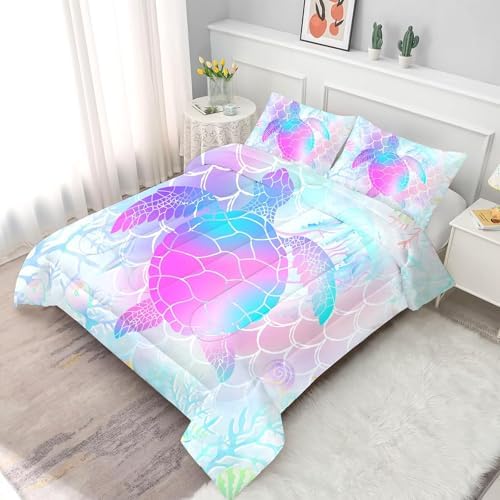 FUYEUN Mermaid Comforter Set for Girls Kids Teens and Women