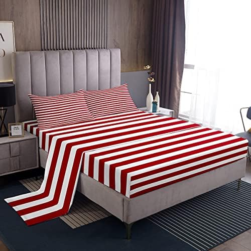 Erosebridal Girl Stripe Bed Sheet Set King Size
