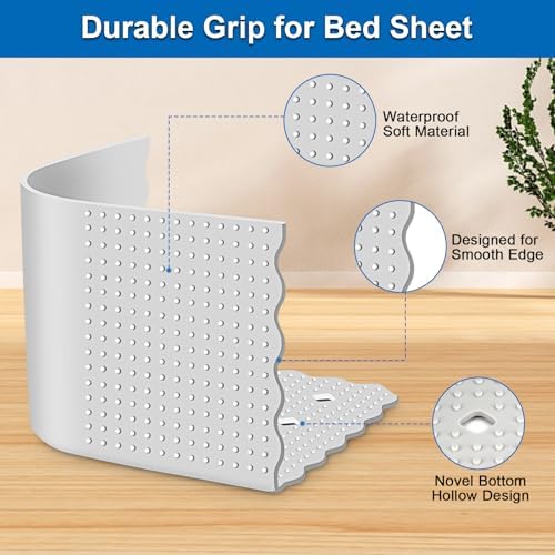 Lizemqqi Sheet Fasteners 2 Set Non-Slip Light Grey