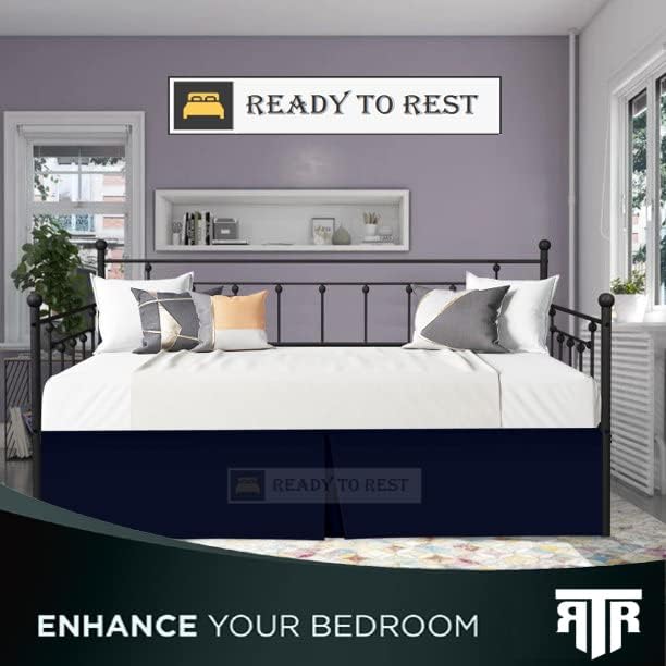 Ready To Rest Pleated Daybed Skirt - Light Grey 14 Inch Drop