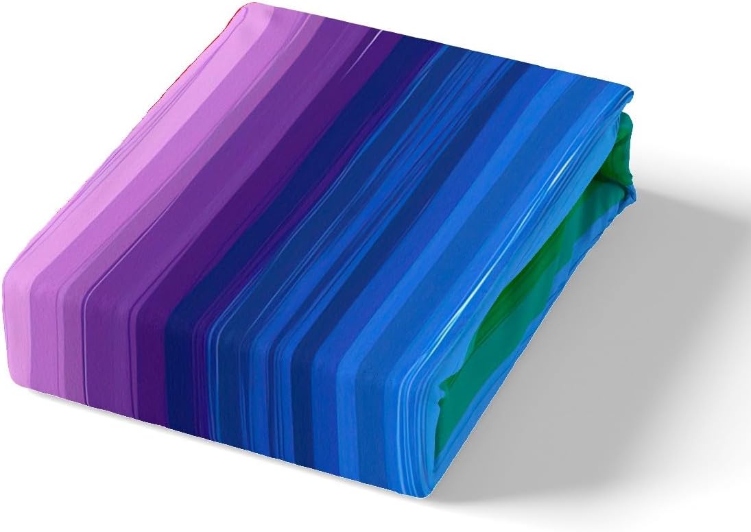 Feelyou Gradient Rainbow Stripes Bed Sheet Set 4Pcs King Size
