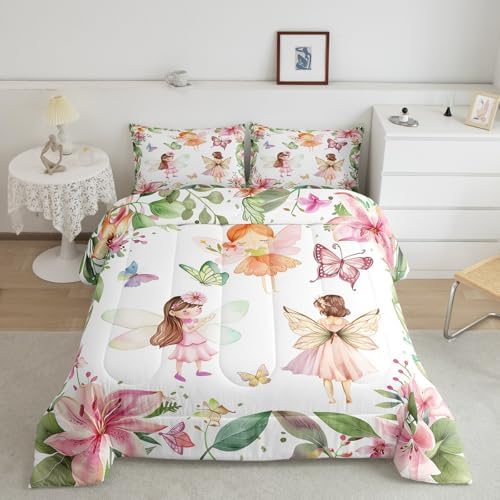 Erosebridal Fairy Garden Queen Comforter Set