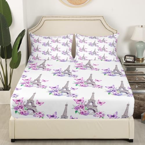 Castle Fairy Eiffel Tower Microfiber Bed Set