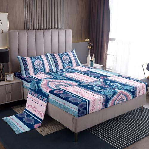 Erosebridal Lavender Paisley Twin Sheet Set