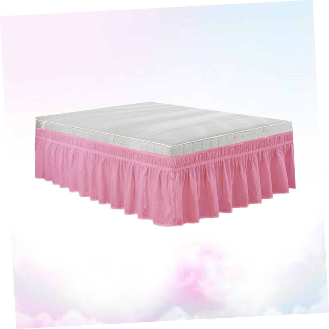 Garneck Full Size Pink Bed Skirt with Ruffle