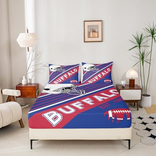 Erosebridal Boys Football Sheet Set Blue Red