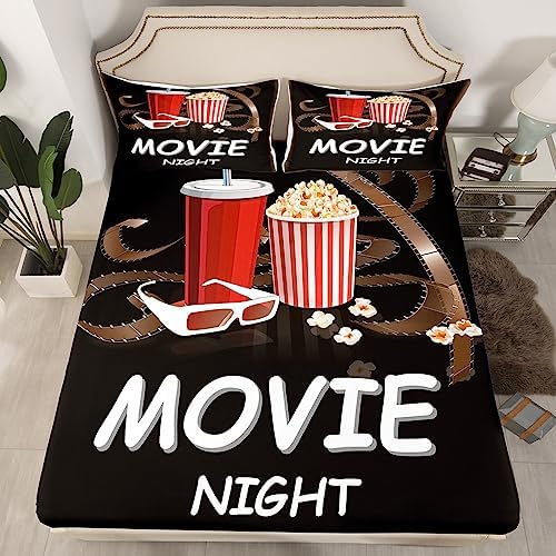 Feelyou King Size Movie Theater Bed Sheet Set for Kids